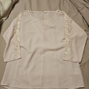 Old Navy Blush Lace Sleeve Blouse